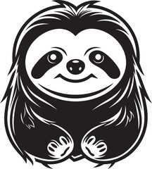 Serenity in Monochrome Midnight Marvel Zenful Slothfulness Vector Charm