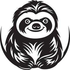 Elegant Sloth Logo Midnight Monochrome Vector Sloth Symbol Laid Back Charm