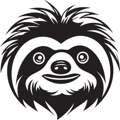 Unique Sloth Badge Onyx Serenity Vector Tree Dweller Icon Subtle Elegance