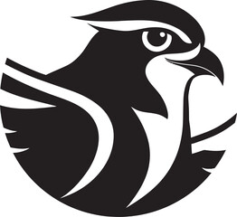 Wings of Whimsy Midnight Monochrome Insignia Graphic Sparrow Logo Avian Opulence