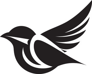 Obraz premium Monochrome Songbird Charm Dark Delight Sparrows Serenade Vector Elegance