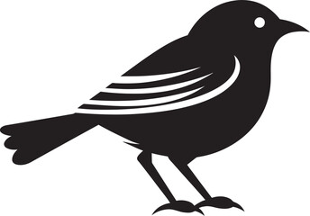 Sleek Black Sparrow Iconic Vector Avian Elegant Sparrow Logo Midnight Flight