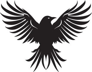 Fototapeta premium Aerial Predation Midnight Monochrome Insignia Graphic Sparrowhawk Logo Fierce Opulence