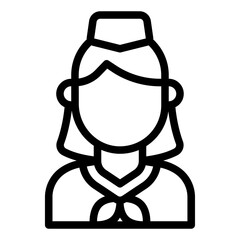 Flight Attendant black outline icon