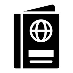 Passport black solid glyph icon