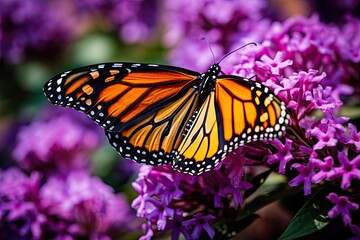Fototapeta premium monarch butterfly at daylily Generative AI