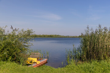 one old catamaran for walking on the lake in the summer season