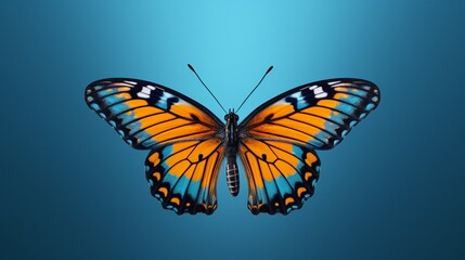 Fototapeta na wymiar butterfly on a yellow background