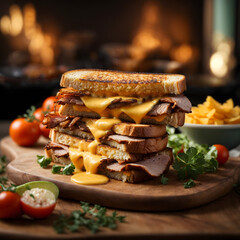 Grilled Cheese with Roasted Pork - A Hearty Sandwich Delight