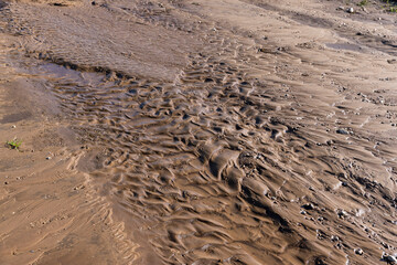 landslides on a country road after heavy rains and rains in summer