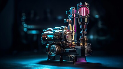 Fototapeta premium The Evolution of Machinery: Exploring the Fascinating Intersection of Technology, Metal, and Industrial Innovatio, generative AI