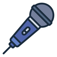 Microphone color filled line icon
