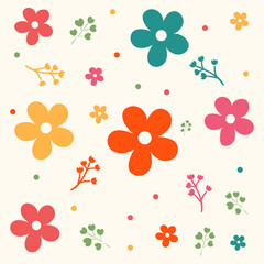 Floral pattern modern spring fashion flower background decor art