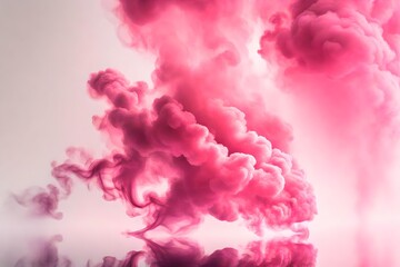 Abstract pink smoke flames isolated on white color background texture 
