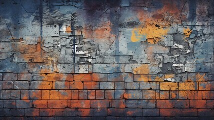 Craft an abstract background reminiscent of a decaying wall covered in graffiti.