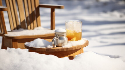 A cup of tea with lemon and honey - AI Generated