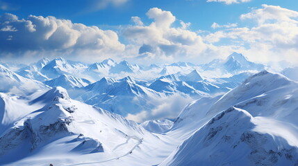 Mountain in winter - AI Generated