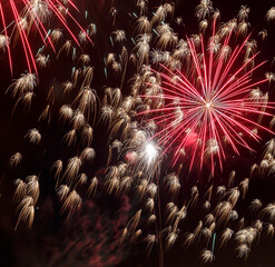 Pyrotechnic Spectacular: Close-Up Fireworks Explosion