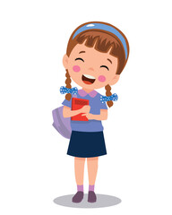 vector illustration of students in different postures