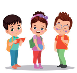 vector illustration of students in different postures
