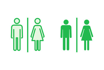 Toilet icon set. restrooms icon vector. bathroom sign. wc, lavatory