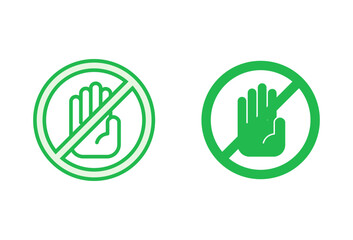 Obraz premium Stop icon set. stop road sign. hand stop icon vector