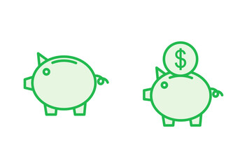 Piggy bank icon vector. piggy money icon