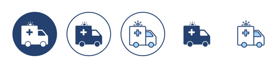 Ambulance icon vector. ambulance truck sign and symbol. ambulance car