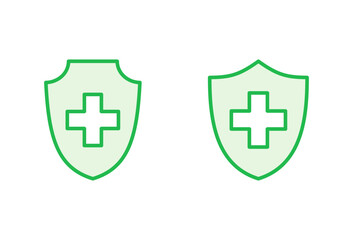 Health insurance icon set. Insurance health document icon