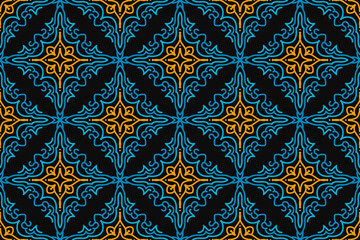 Pattern with floral and geometric elements. Intersecting curved and straight bold stripes forming abstract floral ornament. Vector background for design. Seamless Decorative lattice for louver.