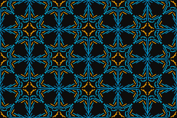 Pattern with floral and geometric elements. Intersecting curved and straight bold stripes forming abstract floral ornament. Vector background for design. Seamless Decorative lattice for louver.