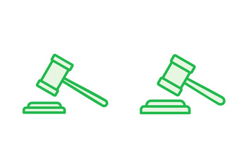 Gavel icon set. judge gavel icon vector. law icon vector. auction hammer