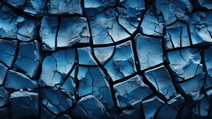 cracks on the surface on blue ice