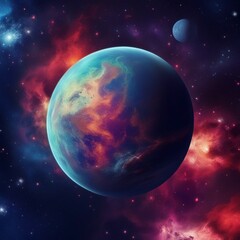 Obraz premium space planet star galaxy illustration background