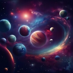 Obraz na płótnie Canvas space planet star galaxy illustration background