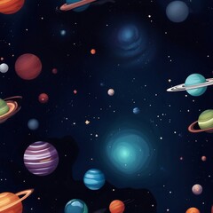 Naklejka premium space planet star galaxy illustration background