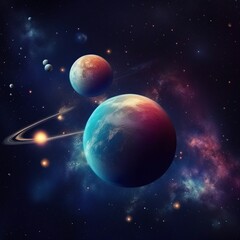Obraz na płótnie Canvas space planet star galaxy illustration background