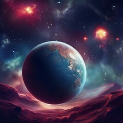 Naklejka premium space planet star galaxy illustration background