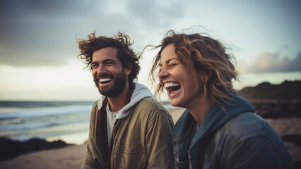 young couple at the beach