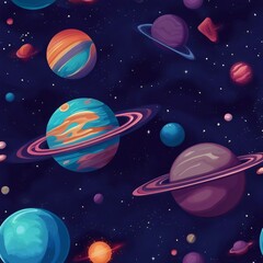Naklejka premium space planet star galaxy illustration background