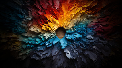 Obraz premium Schöne bunte Blumen in abstrakter futuristischer Kunst als Hintergrund für Webdesign und Drucksachen als Vorlage in Querformat für Banner, ai generativ