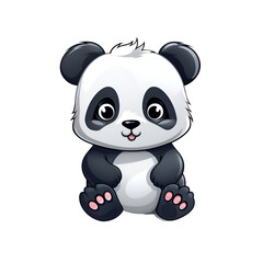 Cartoon Style Panda Baby Panda No Background Perfect for Print on Demand Merchandise