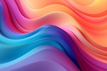 Vibrant abstract backdrop with flowing curves and colorful shapes. Striking 3D design showcasing holographic gradients. Generative AI