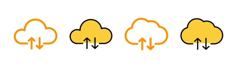 Cloud icon set for web and mobile app. cloud sign and symbol
