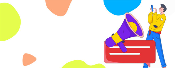 Notification announcement vector creative flat hand drawn illustration
