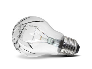 Broken bulb, transparent background
