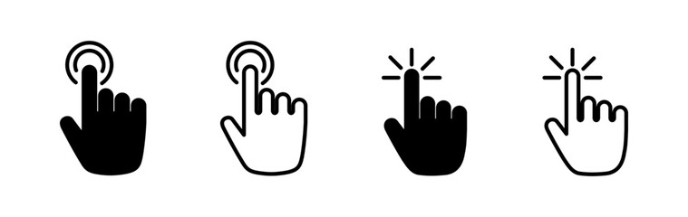 hand click icon vector. clicking finger icon. pointer icon