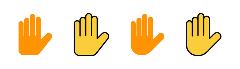 Hand icon set  for web and mobile app. hand sign and symbol. hand gesture