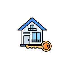 house key vector icon. real estate icon filled line style. perfect use for logo, presentation, website, and more. modern icon design color line style