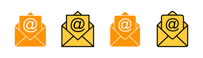 Mail icon set tor for web and mobile app. email sign and symbol. E-mail icon. Envelope icon - obrazy, fototapety, plakaty